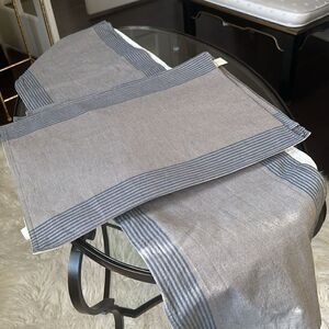 West Elm Rectangular Cotton 6 Placemats & Table Runner Decor